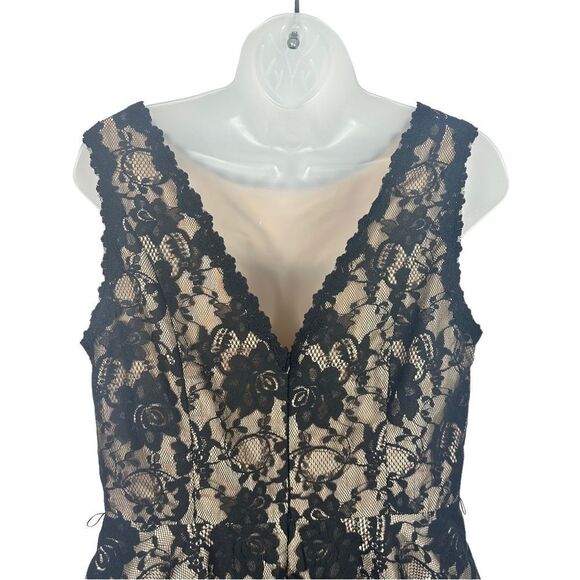 Jessica Howard Black Lace Fit Flare Dress Size 8 - Picture 8 of 13